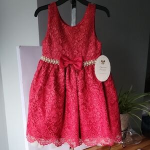 New!!! American Princess Red Lace Formal Dress